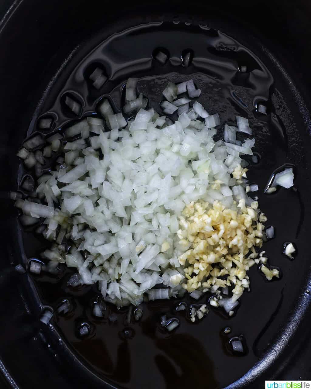 onions and garlic in a Dutch oven.