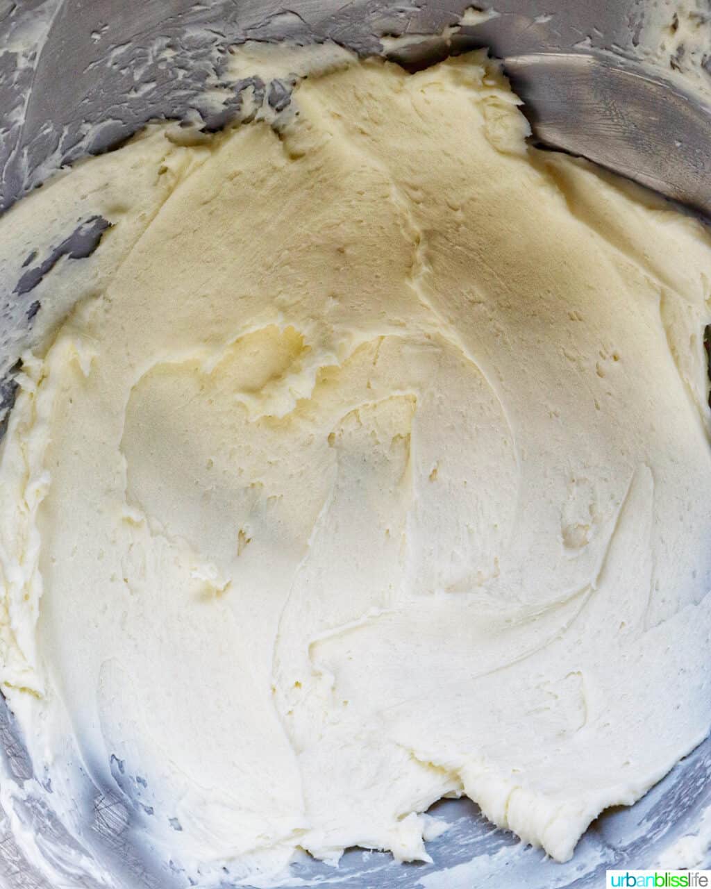 creamed butter in a stand mixer bowl.