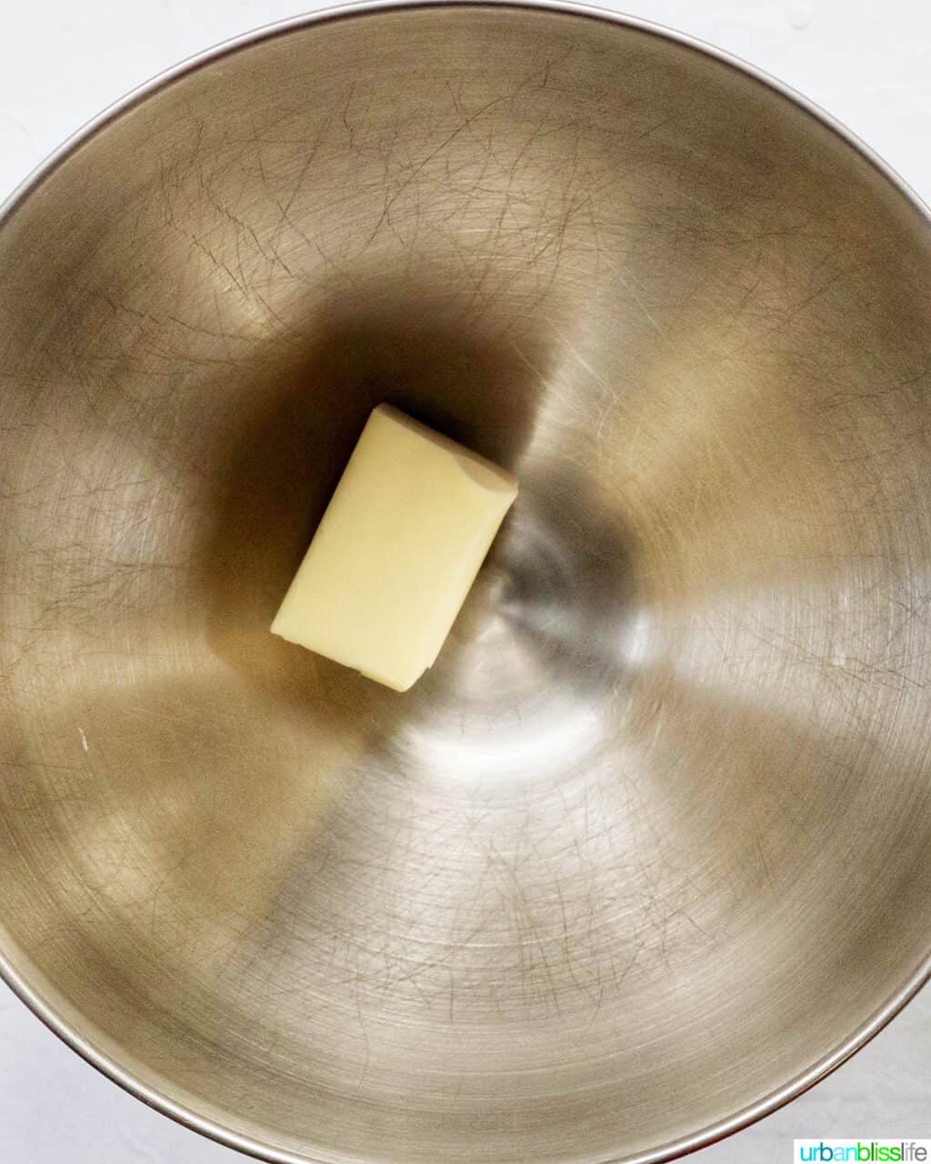 butter in a stand mixer bowl.