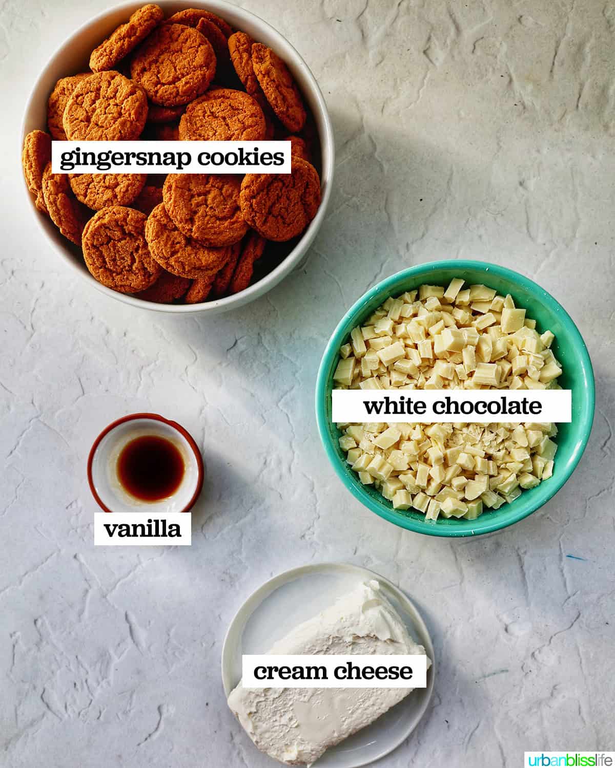 four ingredients to make gingerbread truffles.