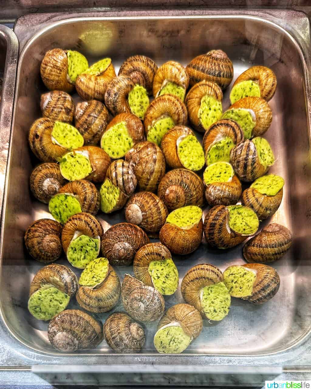 escargots at Les Halles de Paul Bocuse in Lyon, France.