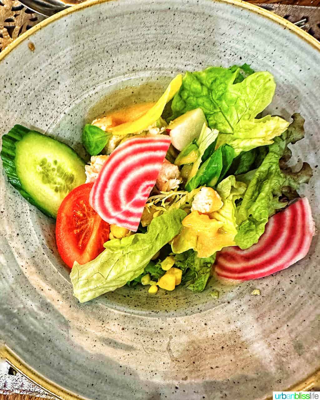 salad on AmaWaterways river cruise ship.