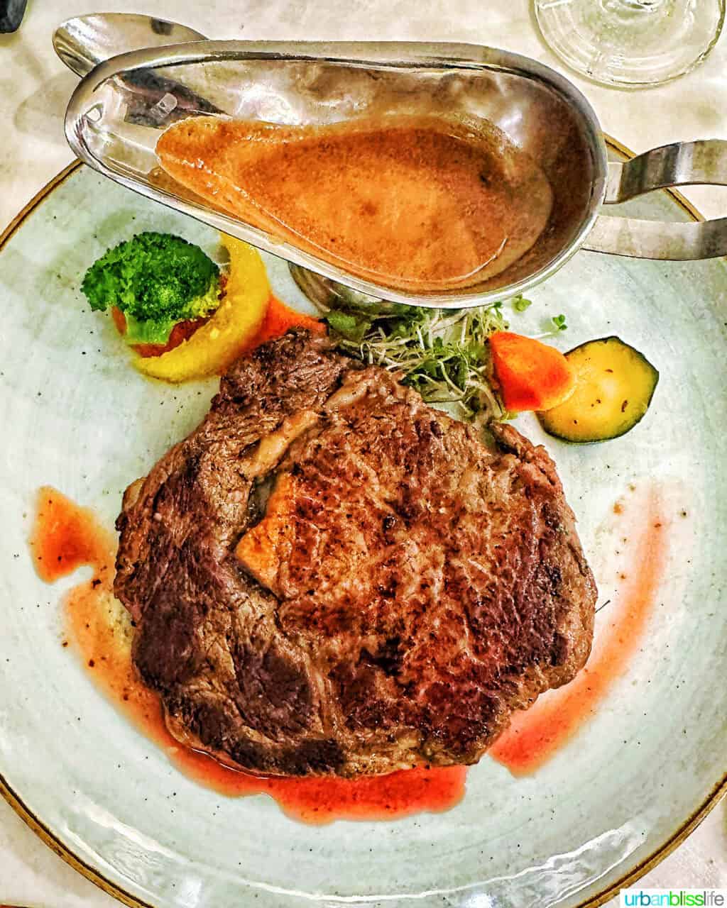 ribeye steak on AmaWaterways river cruise.