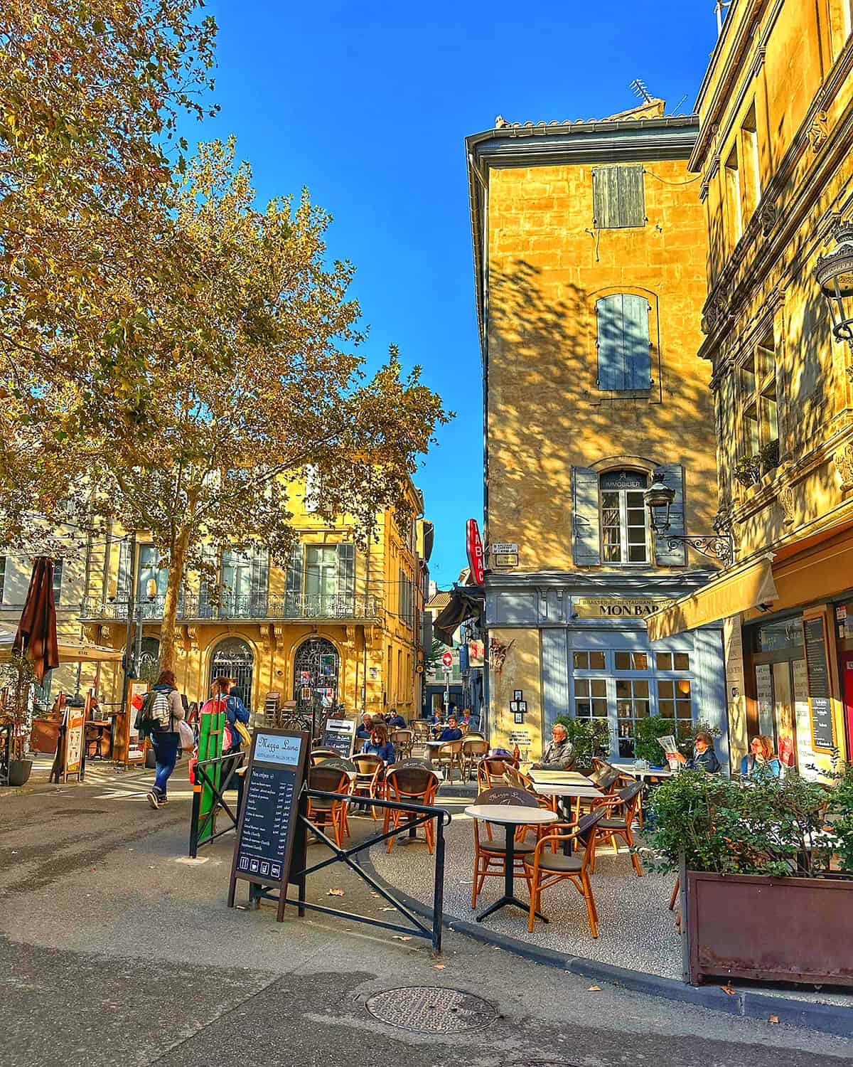 charming square in arles, france