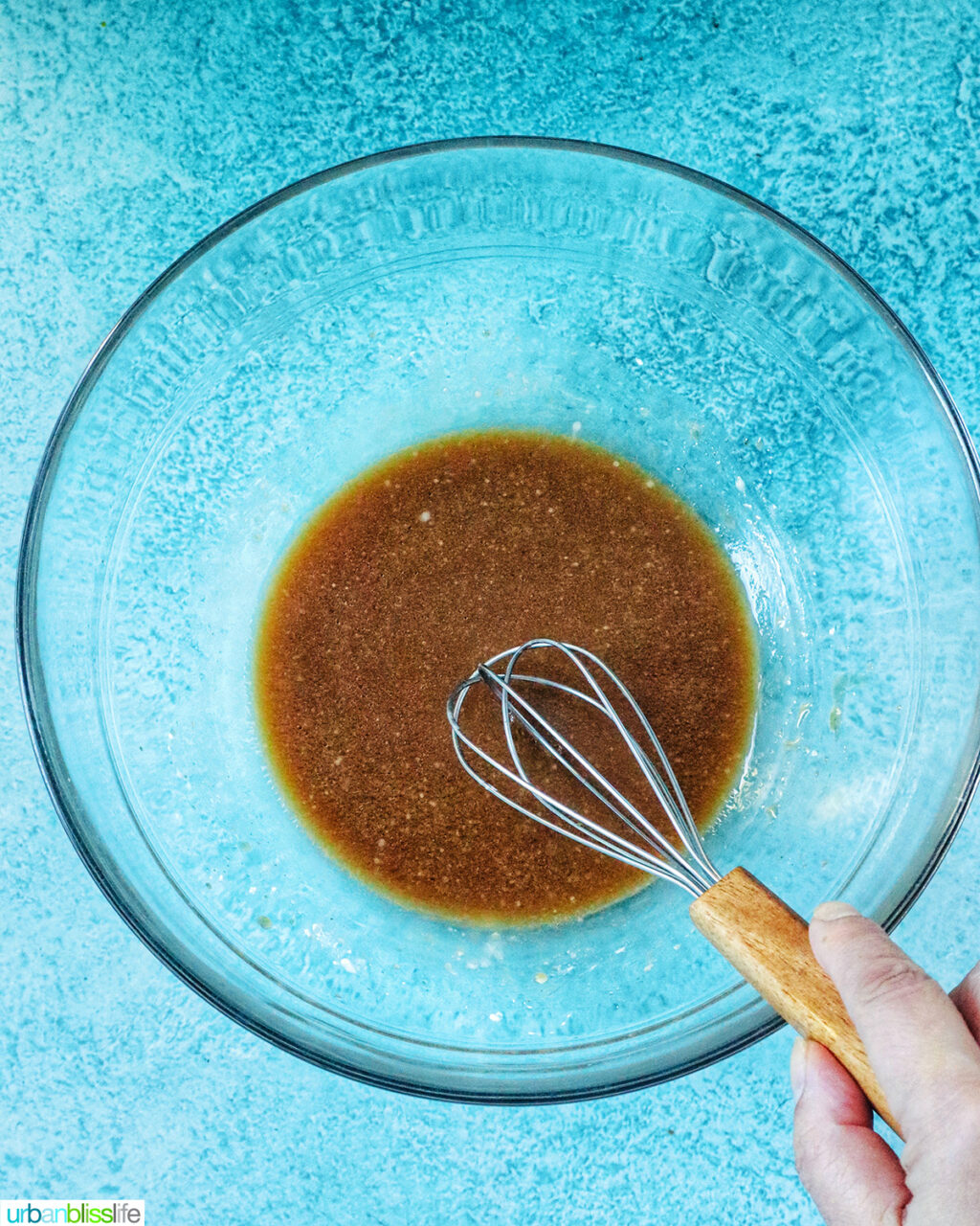 whisk and stir fry sauce.
