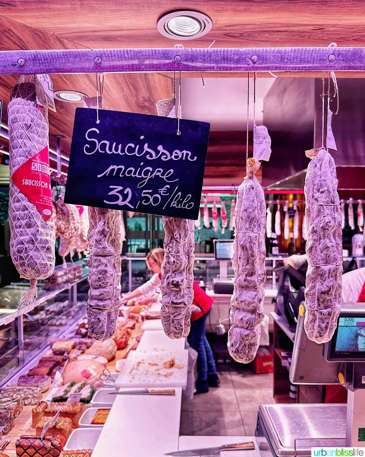saucisson at les halles de lyon food market