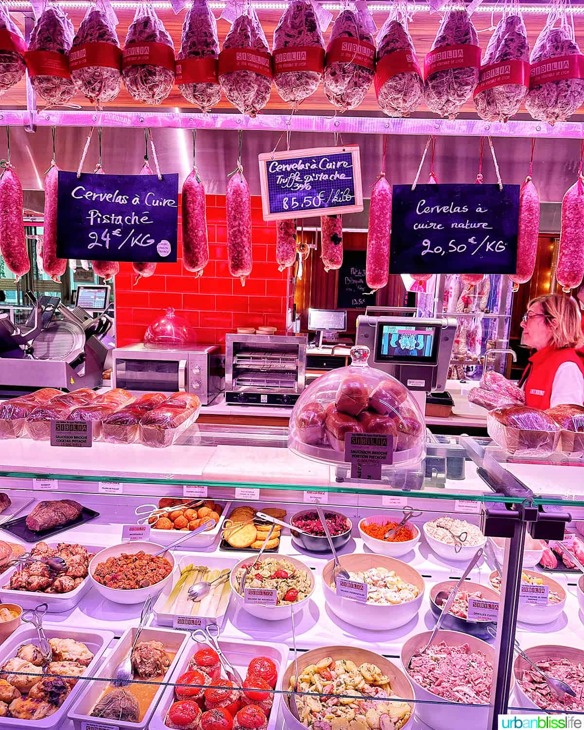 assorted foods at les halles de lyon food market