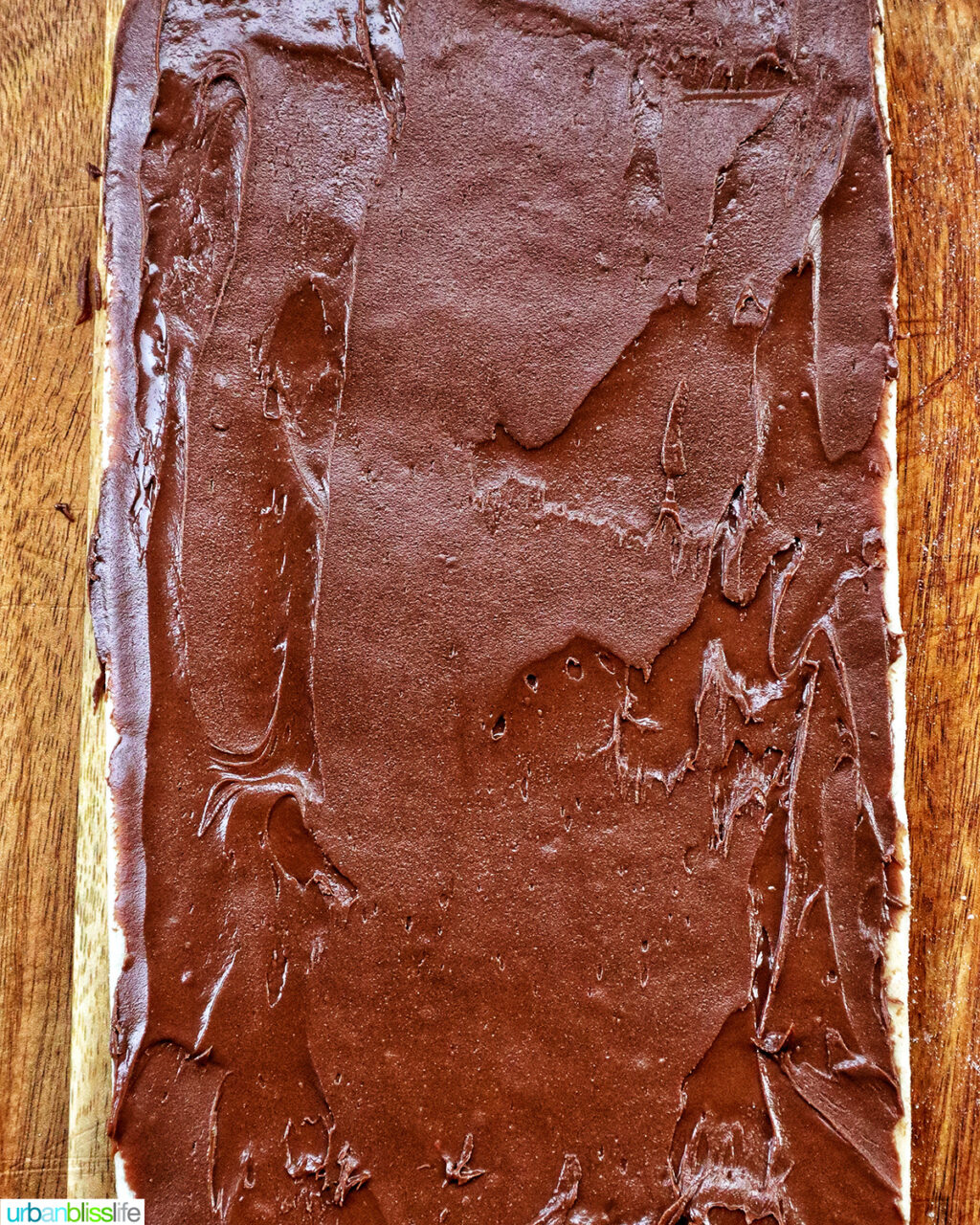 chocolate on top of puff pastry.
