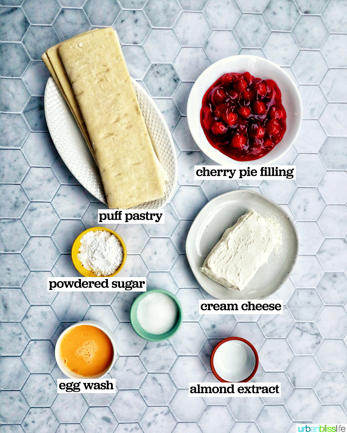 ingredients to make cherry danishes.