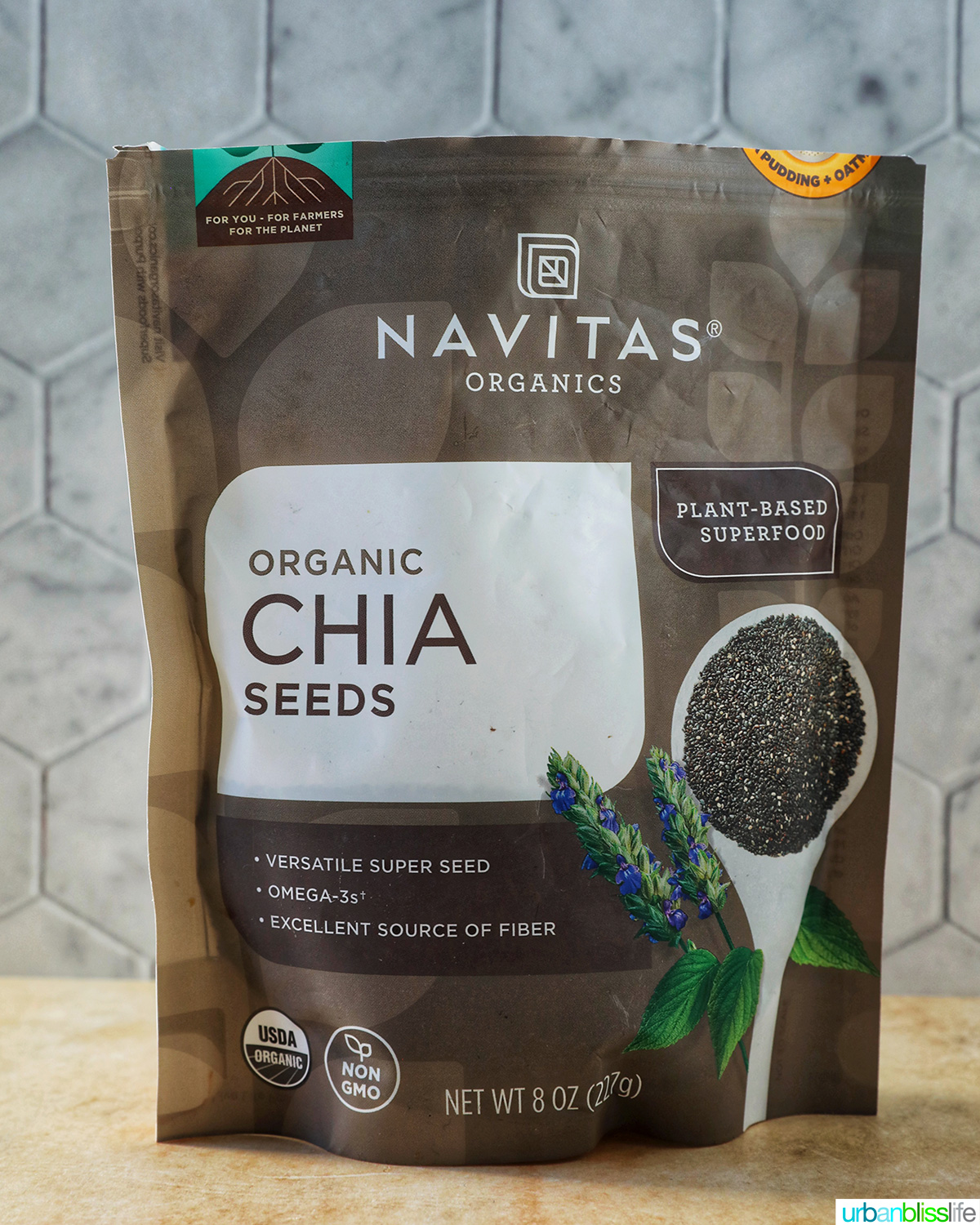 packet of chia seeds.