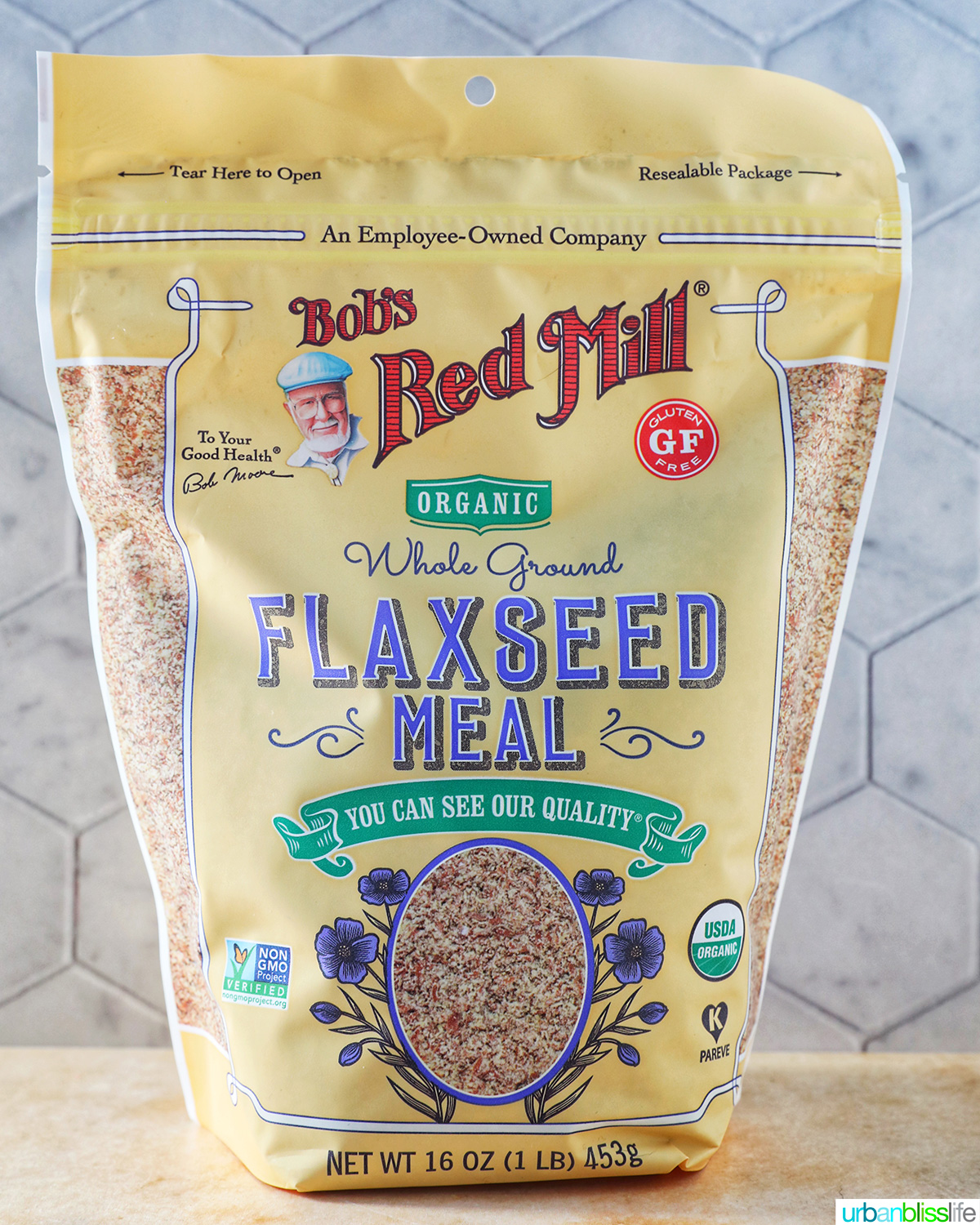 package of flaxseed meal.