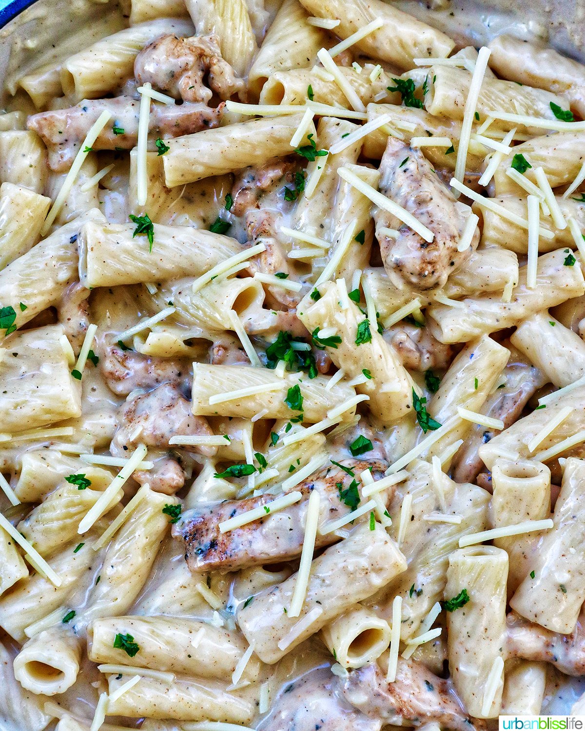 garlic chicken parmesan pasta.
