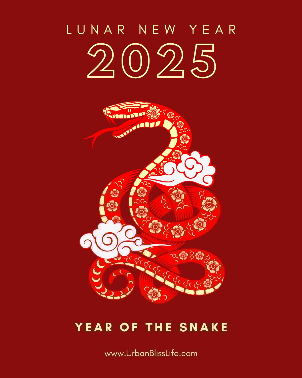 Lunar New Year 2025 year of the Snake graphic.
