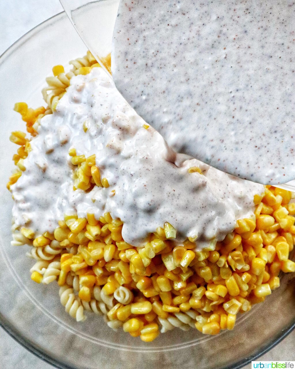 Mexican street corn pasta salad sauce.