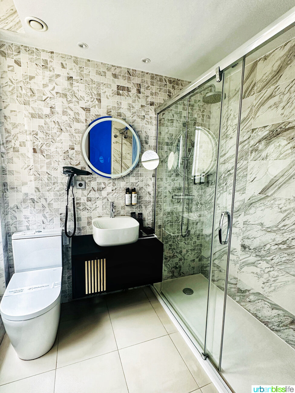 marble bathroom at hotel abba san sebastian