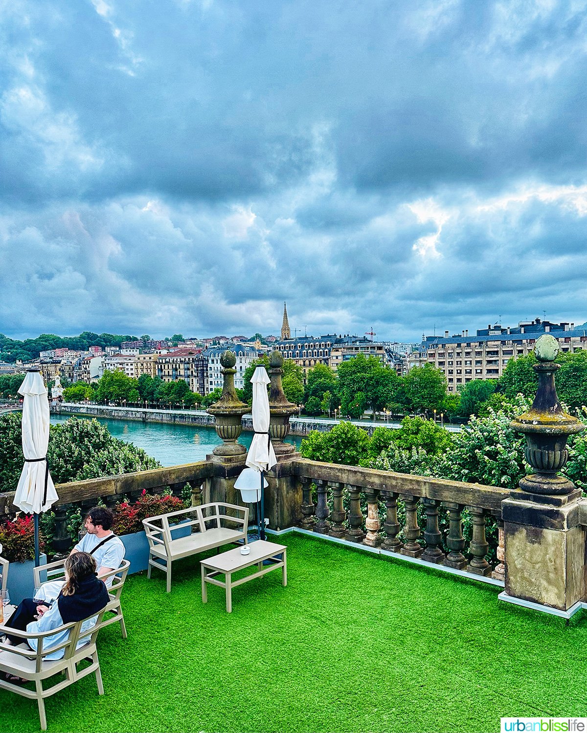 view from rooftop of abba hotel in san sebastian