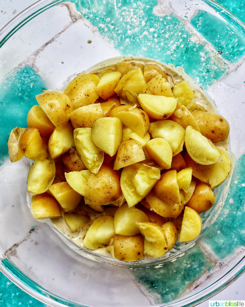 yukon gold potatoes in a bowl.