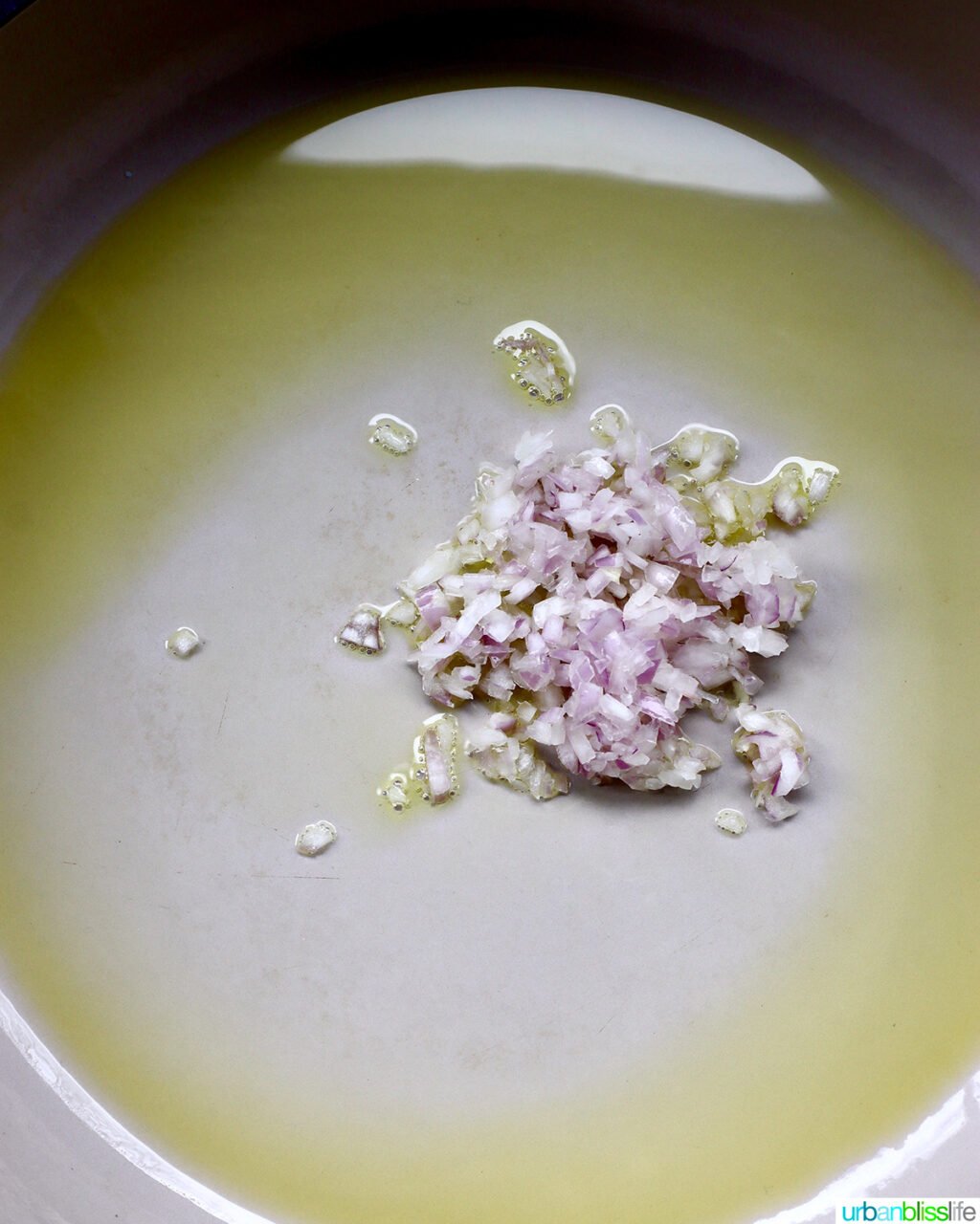 shallots in a pan.