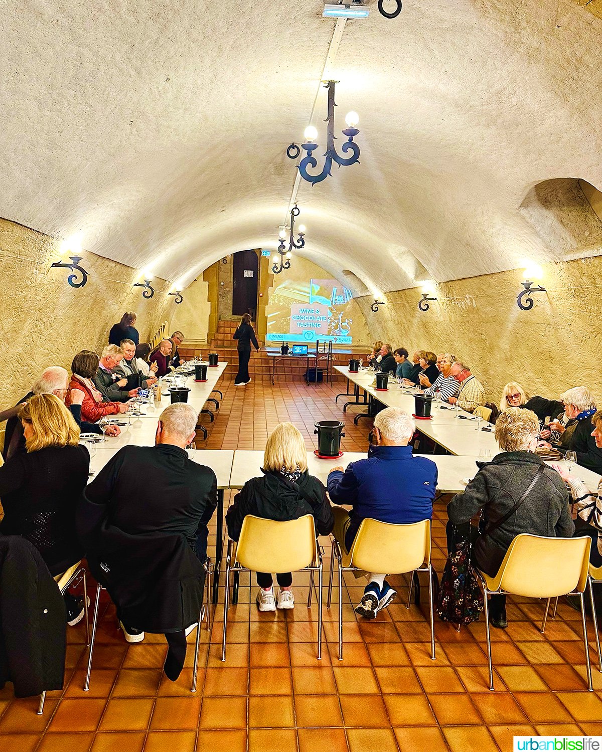 wine tasting at chateau de tournon