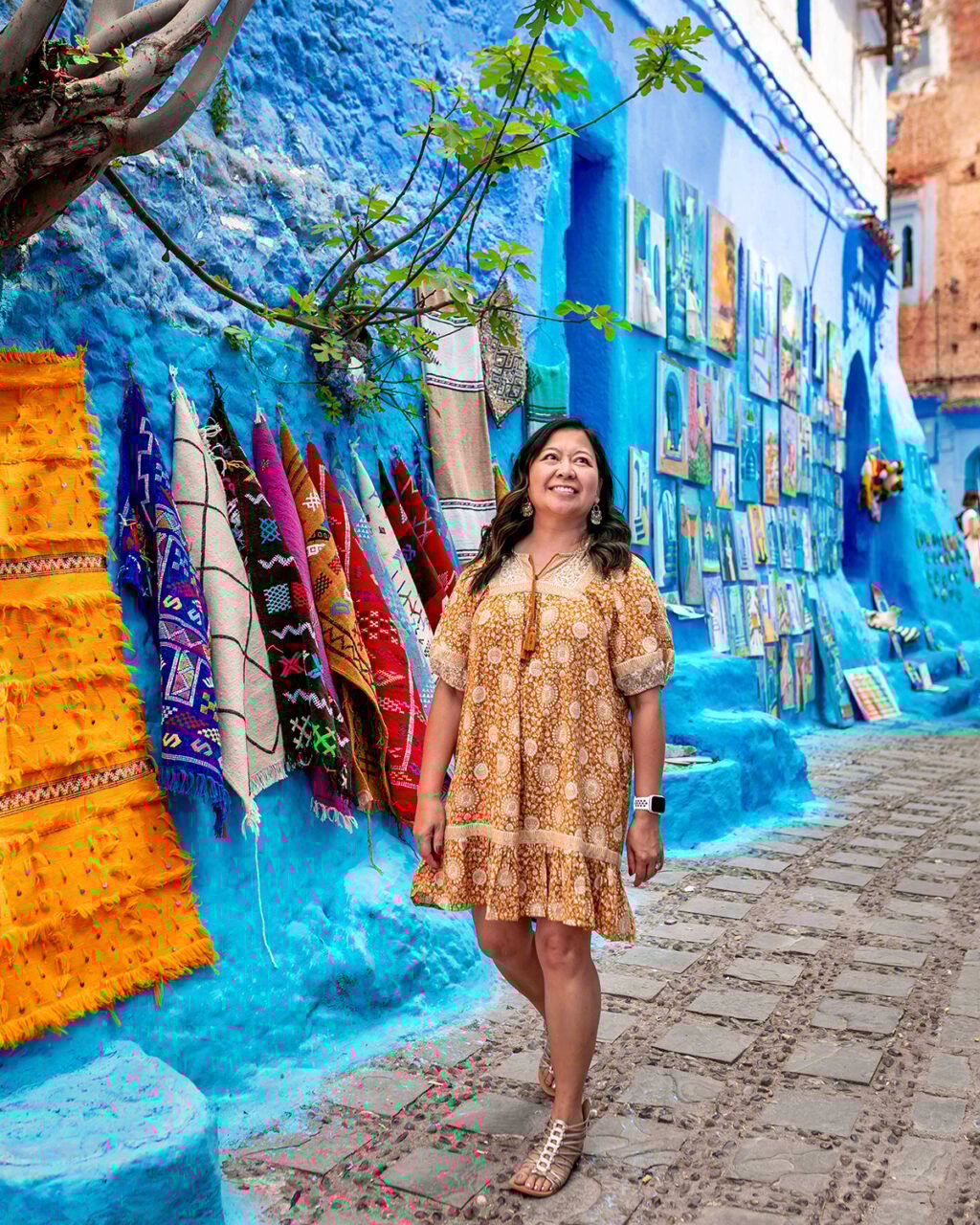 Marlynn Jayme Schotland in Chefchaouen, the blue city, Morocco.