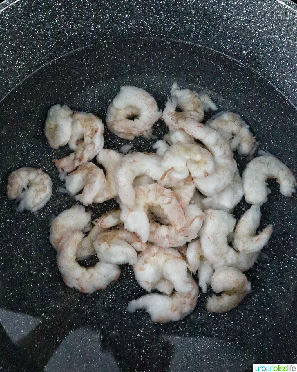 shrimp boiling in water.
