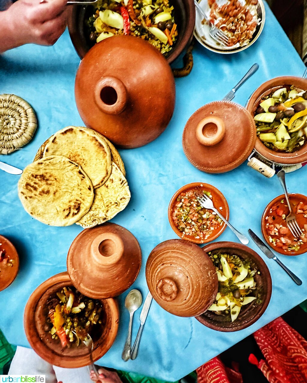 tagine dishes on a table.