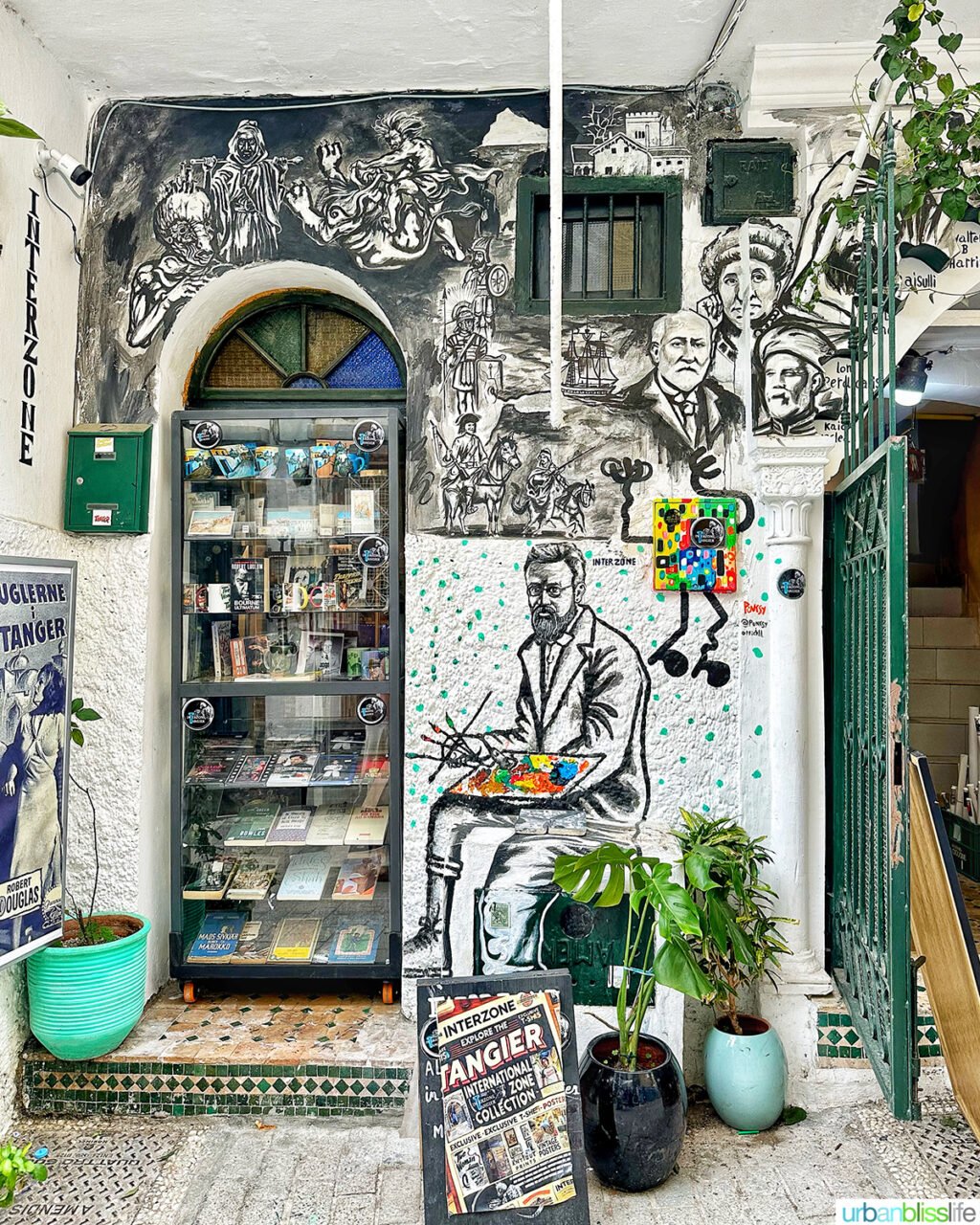 artistic shop entrance of Tangier, Morocco.