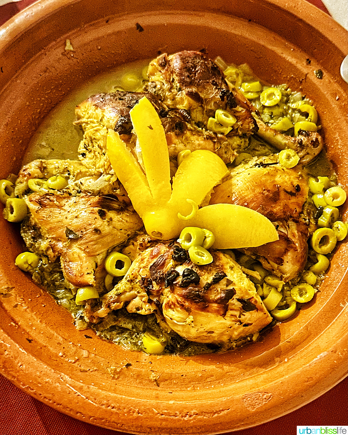 Moroccan chicken with lemon and olives (chicken tagine)